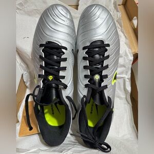 Nike Tiempo Men's Silver and Black Soccer Cleats